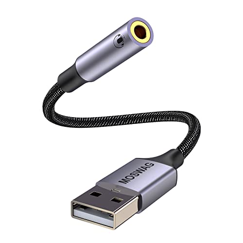 MOSWAG Adattatore audio da USB a 3,5 mm,...