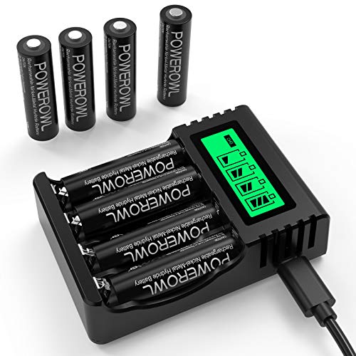 POWEROWL Batterie ricaricabili AA con...